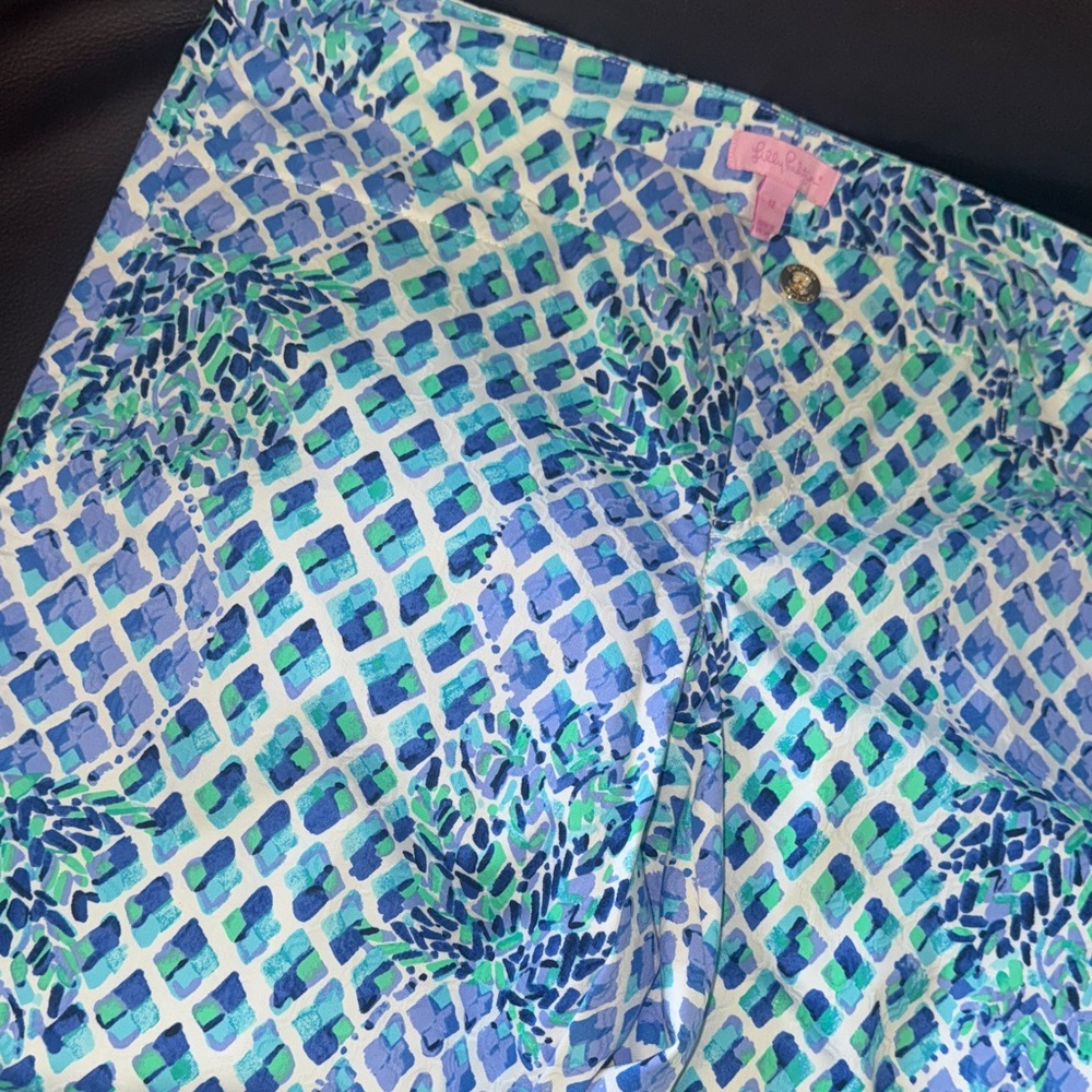 Lilly Pulitzer Blue and Green pineapple print pants size 12